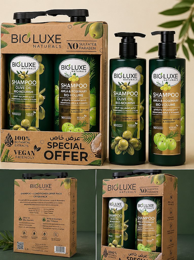 BioLux Shampoo & Hair Conditioner 2 in 1 Offer Pack 500ml x 2 , Shampoo removes dirt, excess oil, and impurities while maintaining your hair - Image 3
