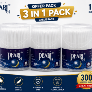 Key Features 100 soft cotton ear buds Made with premium-quality 100% cotton Soft and gentle on sensitive skin Strong and flexible stick for easy handling Hygienic, reusable storage container Suitable for home, office, and travel use Perfect For Daily personal hygiene Makeup application and touch-ups Baby care (adult supervision recommended) Applying creams or ointments Cleaning small and delicate items Safety Instructions Do not insert cotton buds into the ear canal. Keep out of reach of young children. Store in a cool, dry place away from direct sunlight. Package Contents: 100 Cotton Ear Buds