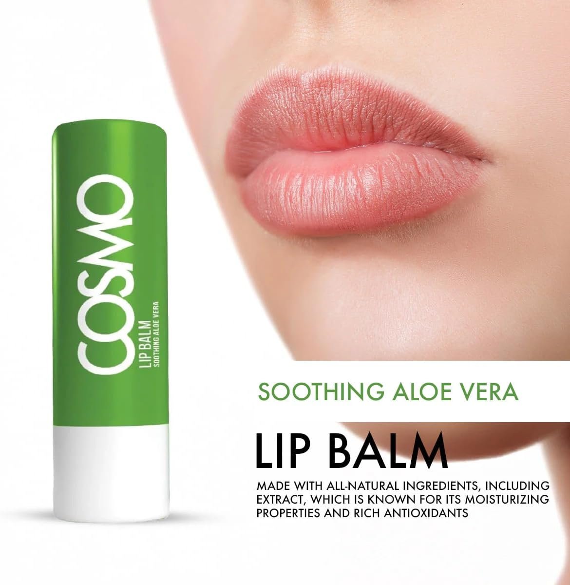 Cosmo Aloe Vera Lip Balm with Natural Oils & Butters