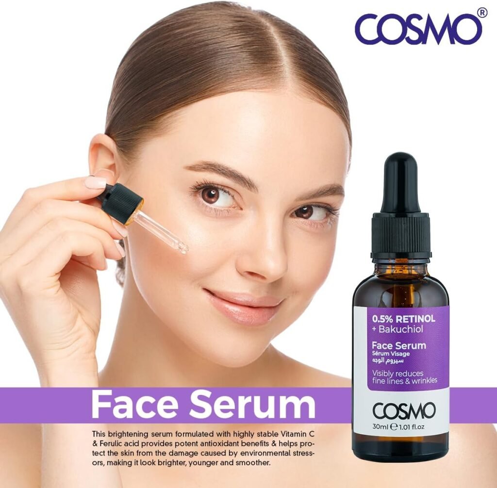 COSMO 0.5% Retinol + Bakuchiol Face Serum (30ml) For Men & Women